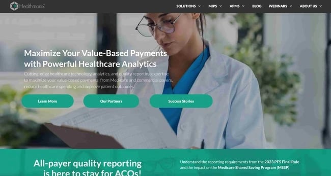 web accessibility example: homepage for the web accessible website healthmonix